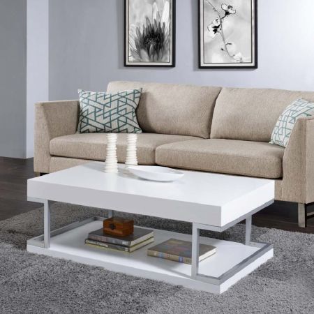 Bend Square Tube Iron Feet Scratch Resistant Coffee Table